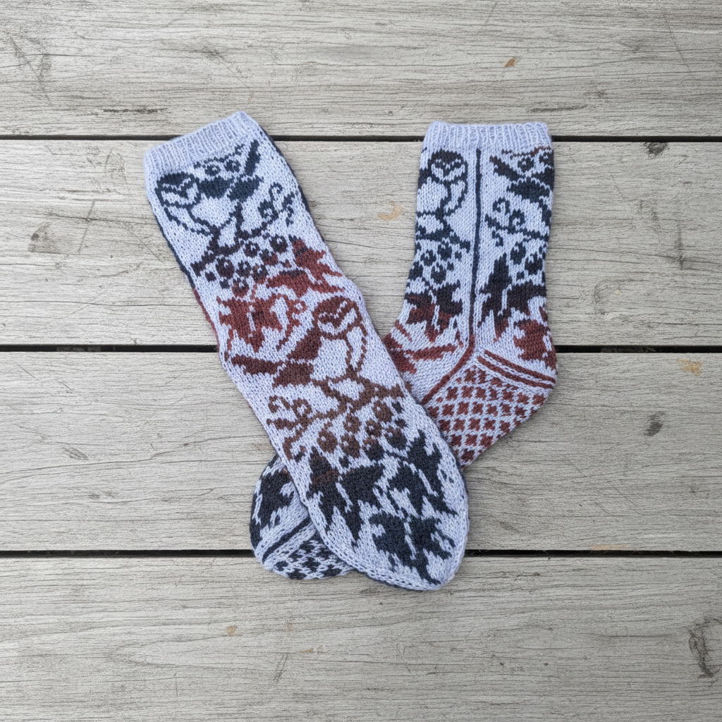 Носки на серовато-белом дереве 1