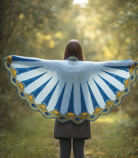 Amun Ra – Extra Long Shawl Back View