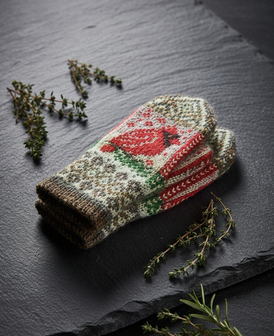 Cardinal Mittens - Slate Stacked