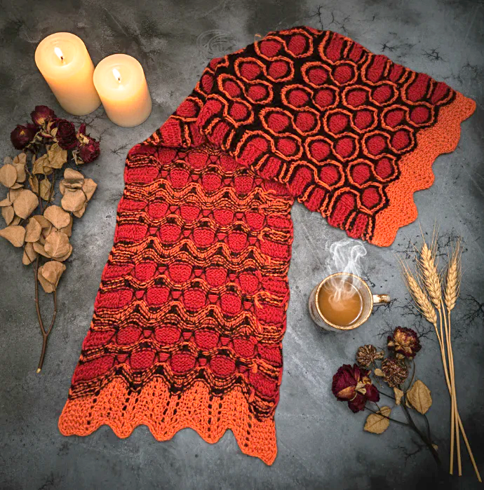Flat lay - Redrum scarf