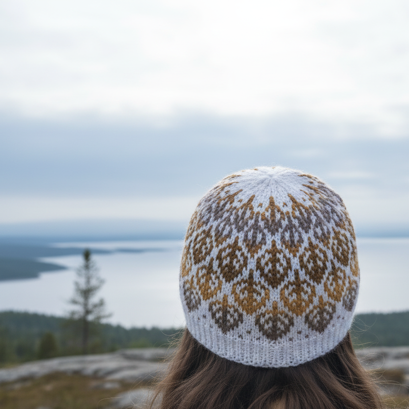 Leafy hat from slight top angle