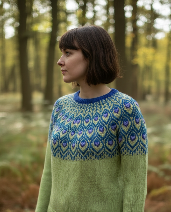 Pava sweater three-quarter front angle in woods