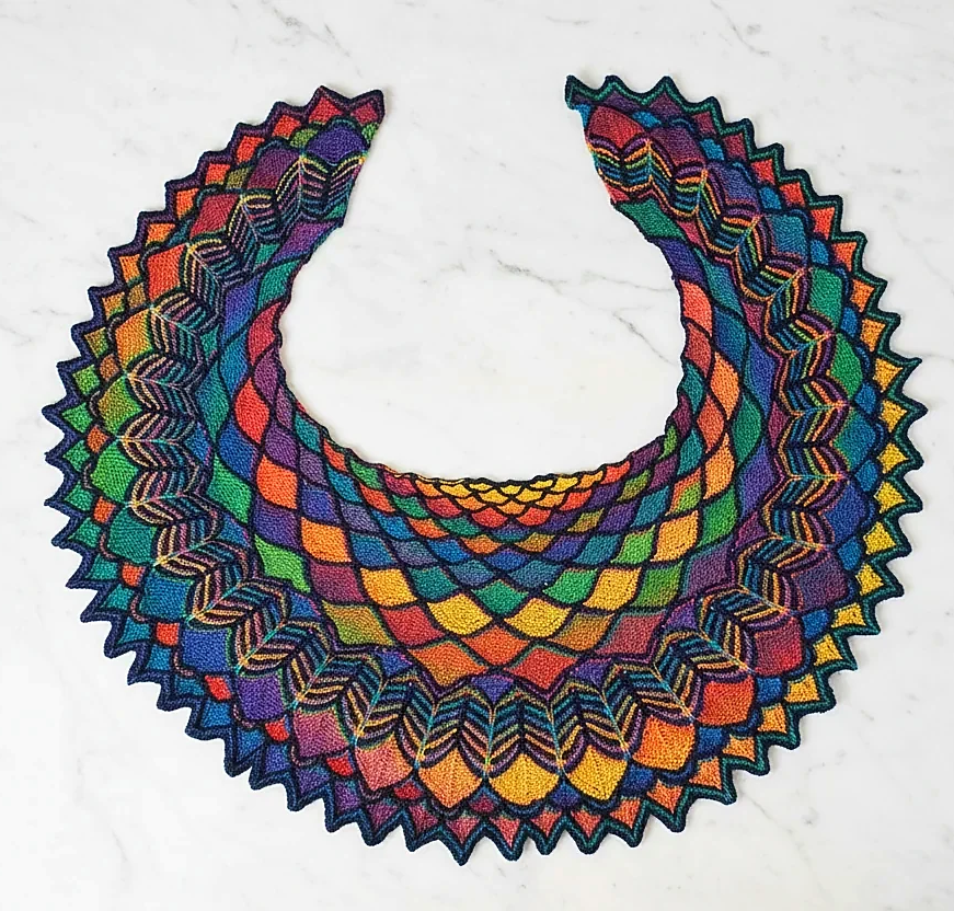 Shawl on marble - brighter colors