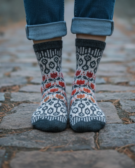 Springtastic Socks – Standing, Cool Tones